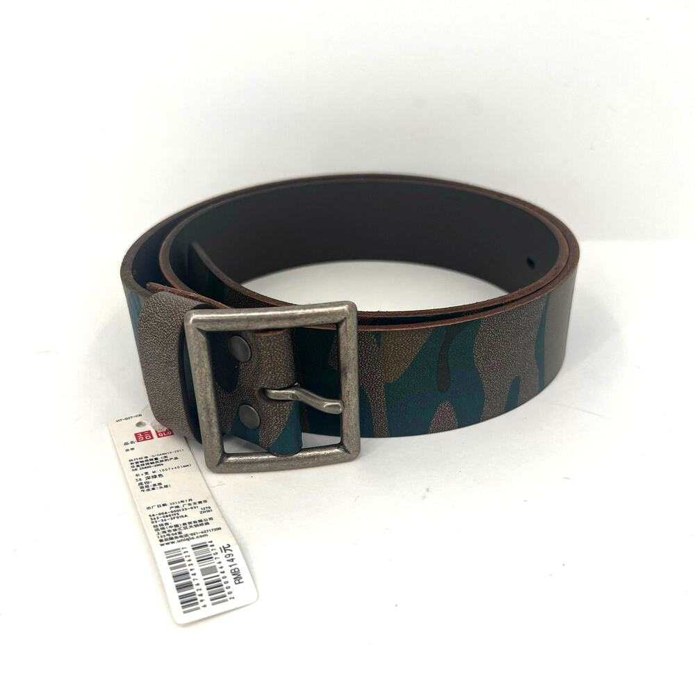Uniqlo women’s camouflage print leather belt